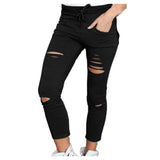 Women Drawstring Strech Leggings-Pants & Capris-YRD-Black-XXXL-PLATINUM REXZ-PREXZ