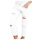 Women Drawstring Strech Leggings-Pants & Capris-YRD-White-XXXL-PLATINUM REXZ-PREXZ