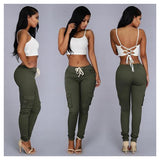 Women Elastic Waist Pants-Pants & Capris-Lucky Yao Store 117767-army green-S-PLATINUM REXZ-PREXZ