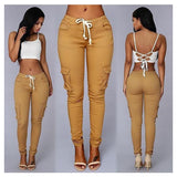 Women Elastic Waist Pants-Pants & Capris-Lucky Yao Store 117767-PLATINUM REXZ-PREXZ