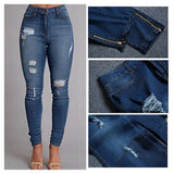 Women Jeans Ripped Slit Pencil Denim-Jeans-Always for you 2016-PLATINUM REXZ-PREXZ