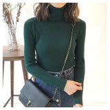 Women Slim Cashmere PREXZ Turtleneck-Pullovers-Shop5792824 Store-GREEN-S-PLATINUM REXZ-PREXZ