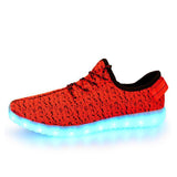 Women's Athletic LED Shoes-Women's Vulcanize Shoes-Attain promising Ltd.-Red-4.5 (22.5cm)-PLATINUM REXZ-PREXZ