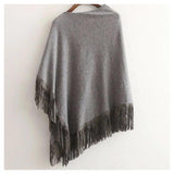 Womens Autumn Knitted Cape-Sweaters-Fant Genuine Fur-PLATINUM REXZ-PREXZ