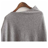 Womens Autumn Knitted Cape-Sweaters-Fant Genuine Fur-PLATINUM REXZ-PREXZ