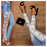 Women's Lace Floral Jeans-Jeans-BNWT-PLATINUM REXZ-PREXZ